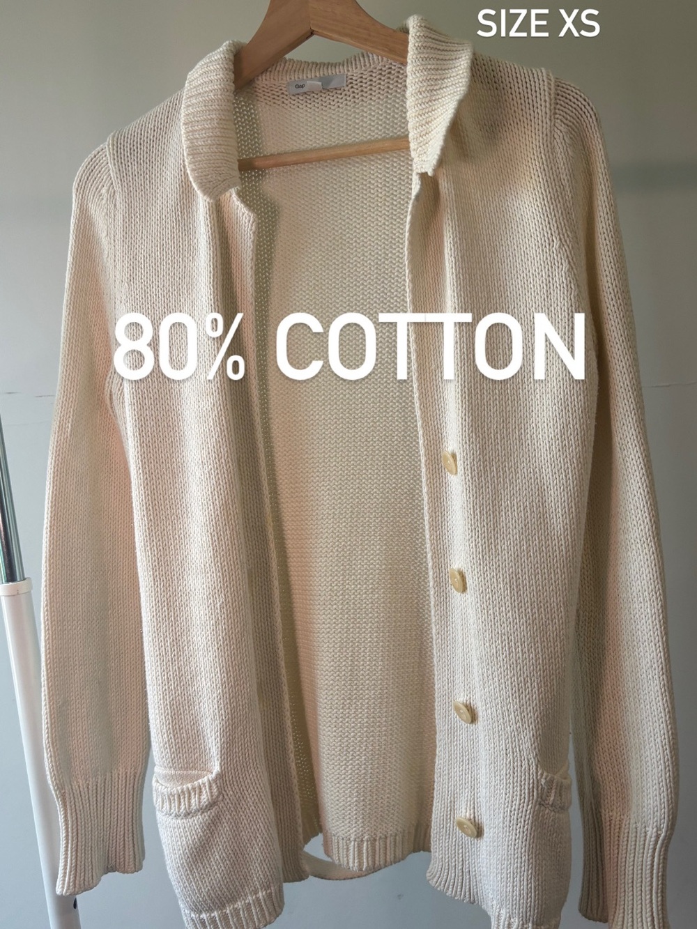 Gap Soft Cream Button-Up Women's Cardigan | Cotton | size XS